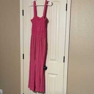 Zenana Outfitters Pink Striped Kids Jumpsuit